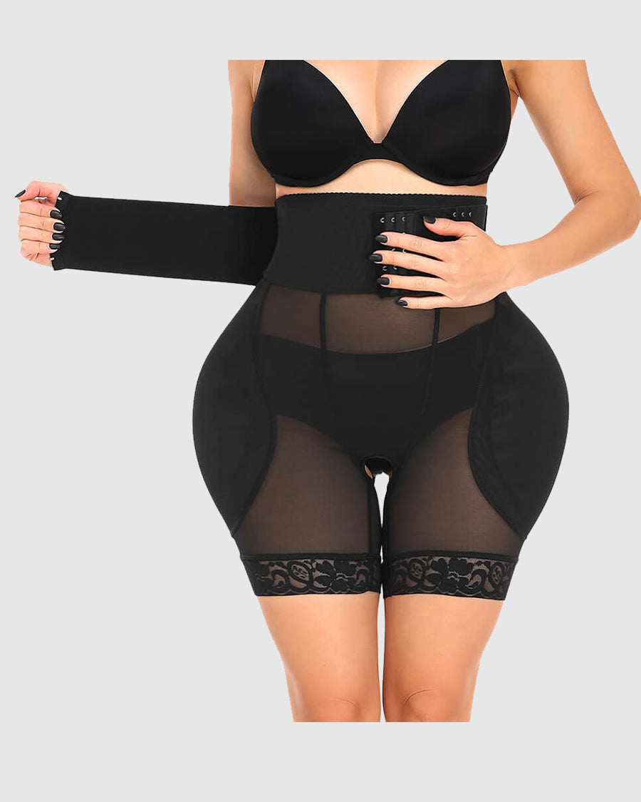 Silicone Pads Butt Boosting Briefs for Women, Hourglass Figure Fake Booty  Shapewear Control Panties (Color : Black, Size : Small) at  Women's  Clothing store