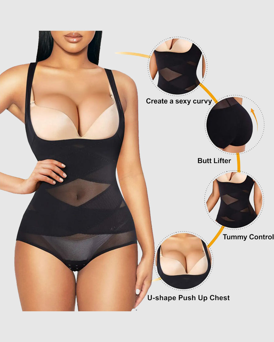 Larekius Shapewear Bodysuit for Women Tummy Control Butt Lifter Panty Hi-Waist Trainer