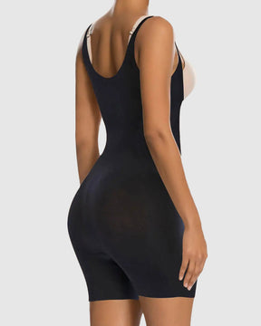 Larekius® Seamless Power Mesh Bodysuit with Tummy Control Mid Thigh Body Shaper